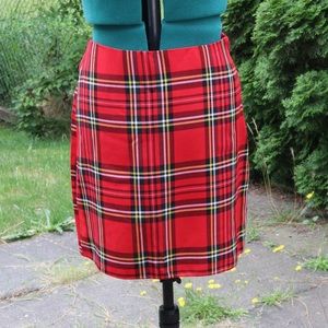 New Look Red Plaid Skirt